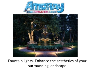 Fountain lights- Enhance the aesthetics of your surrounding landscape