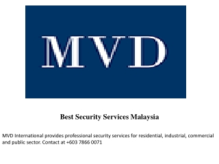 Best Security Services Malaysia