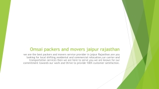 Omsai packers and movers jaipur rajasthan