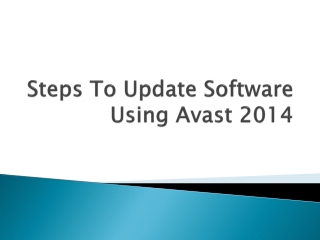 How To Update Software Using Avast 2014