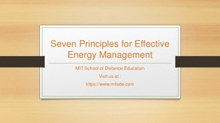 Seven Principles for Effective Energy Management – MIT School of Distance Education