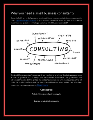 Why you need a small business consultant?