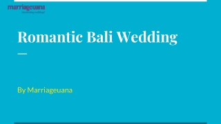 Romantic Bali Wedding