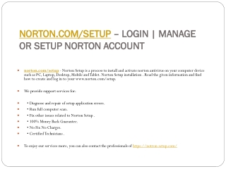 NORTON.COM/SETUP NORTON DOWNLOAD SUPPORT