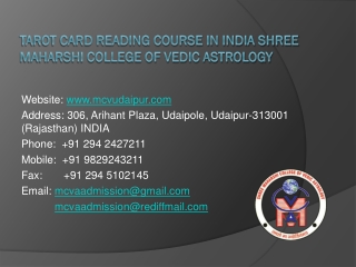 Tarot Card Reading Course in India Shree Maharshi College of Vedic Astrology