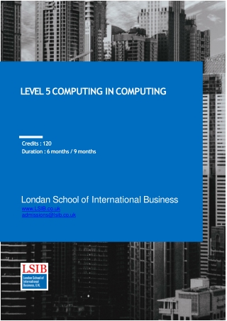 Level 5 Diploma in Computing