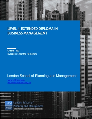 Level 4 Extended Diploma in Business Management