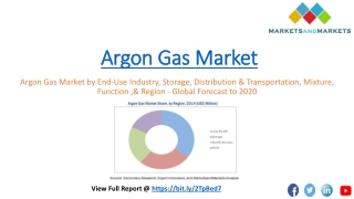 Argon Gas Market worth 362.9 Million USD by 2020