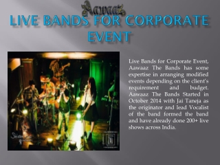 Live Bands for Corporate Event | Aawaaz