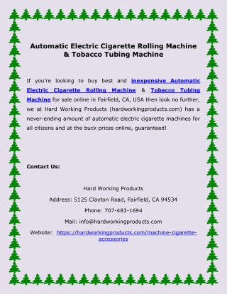 Automatic Electric Cigarette Rolling Machine & Tobacco Tubing Machine
