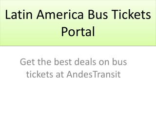 Latin America Bus Tickets Portal