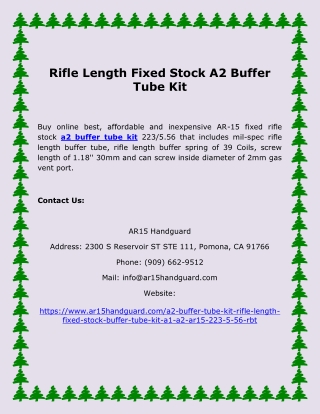 Rifle Length Fixed Stock A2 Buffer Tube Kit