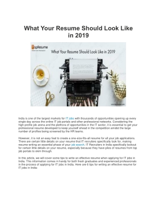 What Your Resume Should Look Like in 2019
