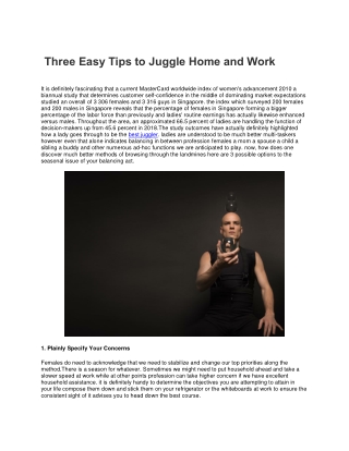 Three Easy Tips to Juggle Home and Work