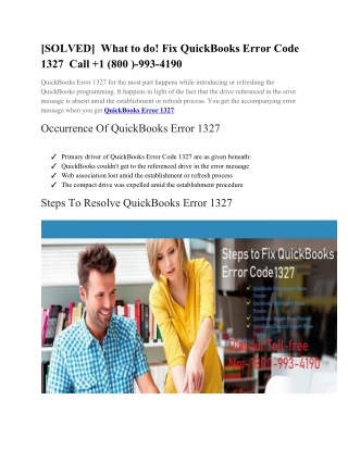 Steps To Resolve QuickBooks Error Code 1327