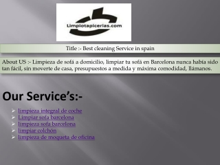 Best cleaning Service in spain