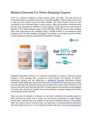 Massive Discounts For Online Shopping Coupons