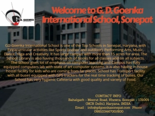 GD Goenka International School is one of the Top Schools in Sonepat, Haryana