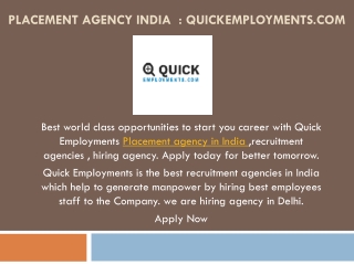 placement agency in India