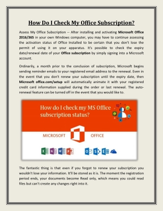 How Do I Check My Office Subscription?