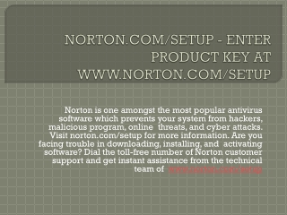 NORTON.COM/SETUP - NORTON ANTIVIRUS