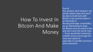 How To Invest In Bitcoin And Make Money