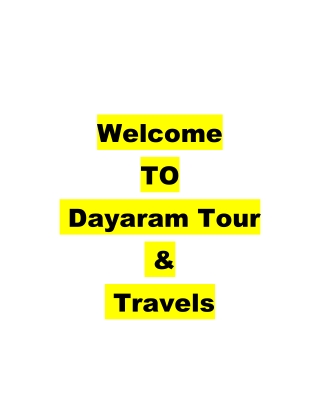 tour and travels dayaram