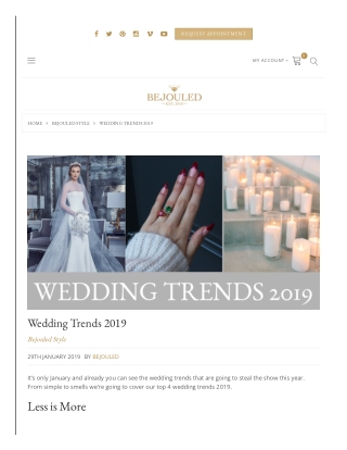 Wedding Trends 2019 - Bejouled Ltd