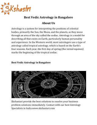 Best Vedic Astrology in Bangalore