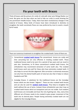Fix your teeth with Braces