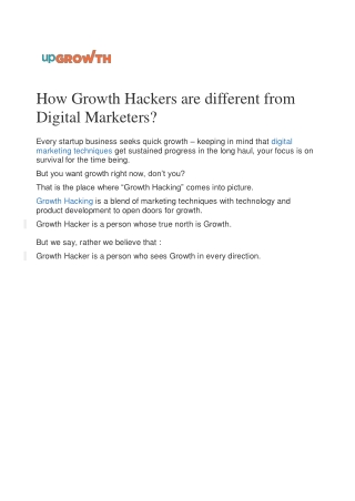 How Growth Hackers are different from Digital Marketers?