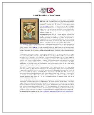 Indian Art - Mirror of Indian Culture