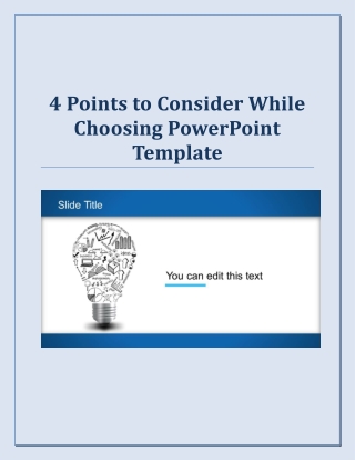 4 Points to Consider While Choosing PowerPoint Template
