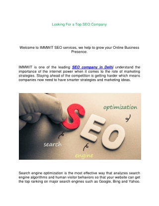 Looking For a Top SEO Company