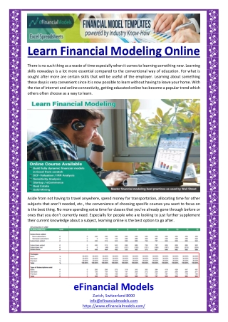 Learn Financial Modeling Online