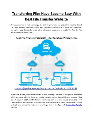 Transferring Files Have Become Easy With Best File Transfer Website