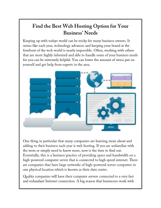 Find the Best Web Hosting Option for Your Business’ Needs