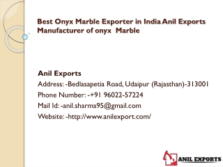 Best Onyx Marble Exporter in India Anil Exports Manufacturer of onyx Marble