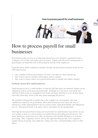 How to process payroll for small businesses