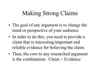 Making Strong Claims