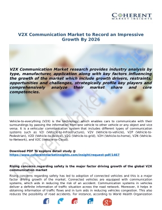 V2X Communication Market to Record an Impressive Growth By 2026