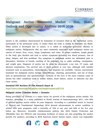 Malignant Ascites Treatment Market - Size, Share, Outlook and Opportunity Analysis 2018-2026