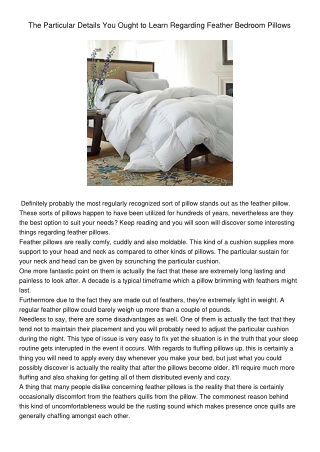 TheParticularDetailsYouOughttoLearnRegardingFeatherBedroomPillows782