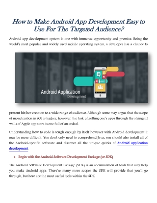 How to Make Android App Development Easy to Use For The Targeted Audience?q