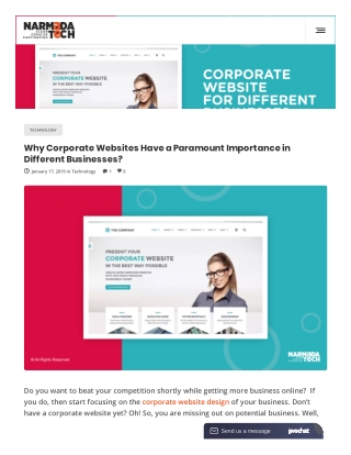 Why Corporate Websites Have a Paramount Importance in Different Businesses? - Narmdatech