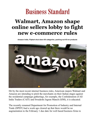 Walmart, Amazon shape online sellers lobby to fight new e-commerce rules