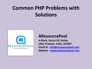 PHP Database Problems and Solution – AResourcePool