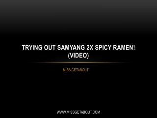 Trying Out Samyang 2X Spicy Ramen! (VIDEO)