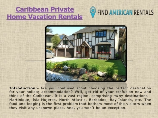 Caribbean Private Home Vacation Rentals