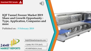 IQF Tunnel Freezer Market 2019 Share and Growth Opportunity : Type, Application, Companies and more